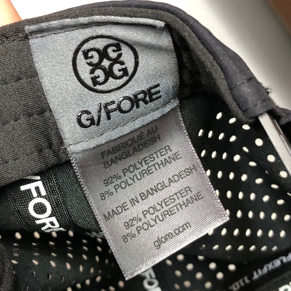 G/FORE Golf Hat Onyx Black Perforated Flexfit 110 Quick Turn GMH000100 IEM Logo - Picture 2 of 12
